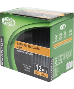 MAGNETI MARELLI BATTERIA MOTO E SCOOTER 12AH 12V 140A TECNOLOGIA AGM SIGILLATA POLO POSITIVO SINISTRO